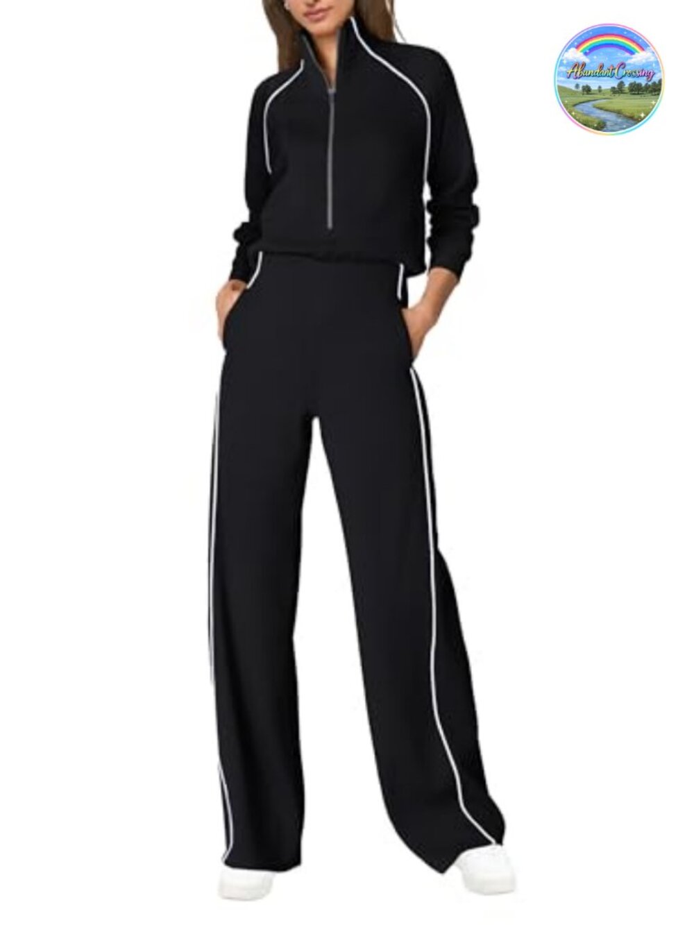 Women's Casual Long Sleeve Wide Leg Jumpsuit with Pockets